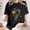 Black, variant on Summer Flannel Shirt Women Fashion Summer Round Neck Drop Sleeves Short Sleeve Flower Printing Black L