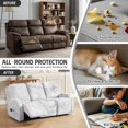 thumbnail image 5 of Xoenoiee White Marble Print Recliner Couch Cover, 8-Pieces Stretch Recliner Sofa Covers, Soft Reclining Slipcover, Washable Furniture Protector for Pets, 5 of 7
