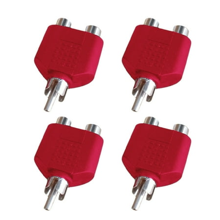

4×RCA 1 to 2 audio Convert joint color RCA male to 2RCA female RCA converter