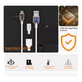 thumbnail image 3 of Cable V8 Micro Usb Android Datos Carga Rápida 2.4a U-volt Color Blanco Vcbl001, 3 of 8