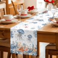 thumbnail image 5 of Jellyfish Coastal Table Runner 72 Inches, Summer Beach Coral Starfish Ocean Bed Runner Dresser Scarves Tabletop for Indoor Outdoor Parties/Ceremony/Banquet, 14" x 72", 5 of 9