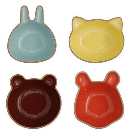 

Cute Cartoon Ceramic Plate Household Tray Dessert Fruit Plates Seed Bowl Bear Bowls Tableware