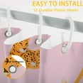 thumbnail image 6 of Pink Leopard Shower Curtain, Tropical Animal Cheetah Decor Bathtub Bath Curtain Set, Polyester Fabric Waterproof Bathroom Curtain with 12 Hooks, 6 of 6