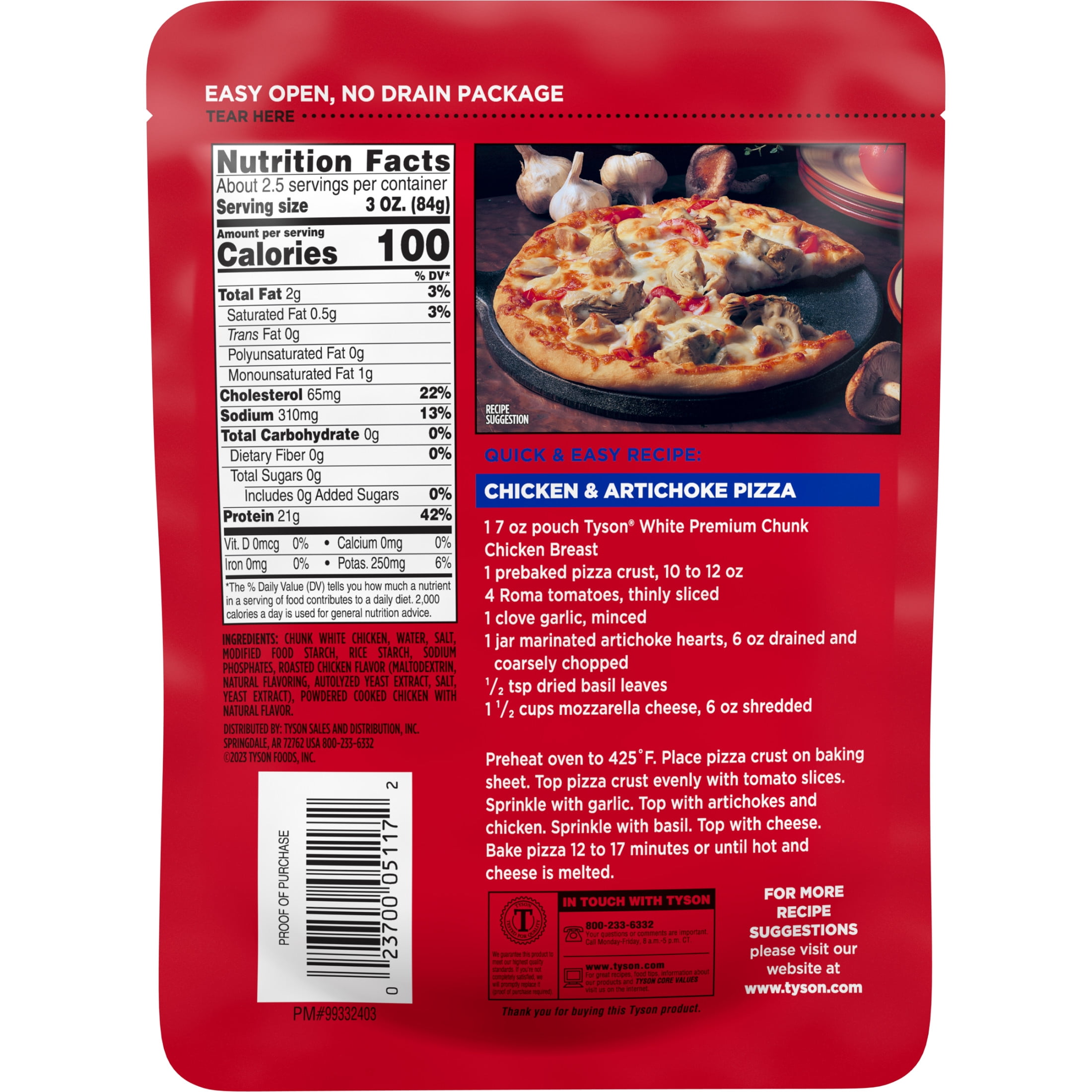 Tyson® Premium Chunk White Chicken Breast, 7 oz.