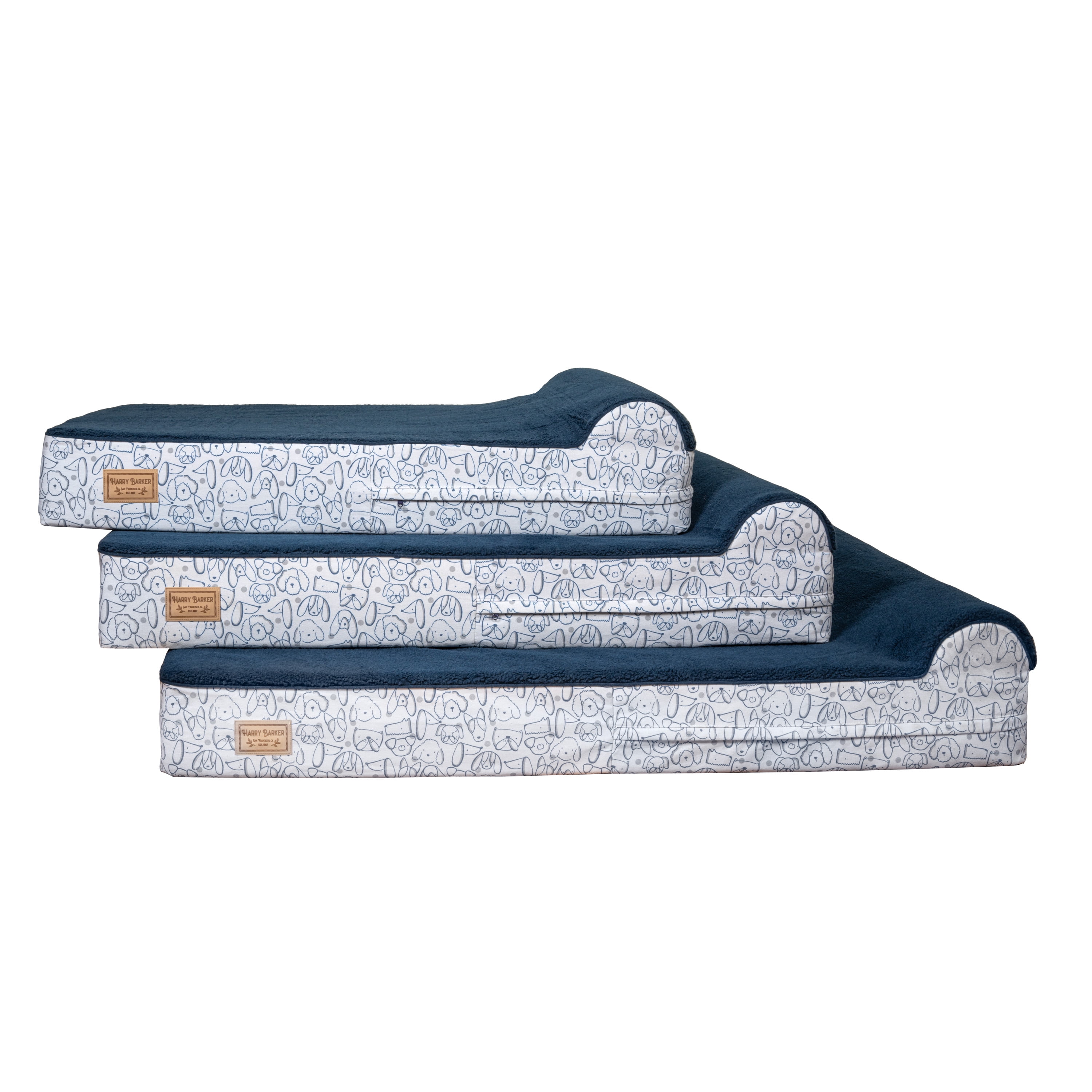 Harry Barker Premium Waterproof Orthopedic Pet Bed, 11 Inches Thick, Blue, Jumbo