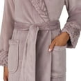 thumbnail image 6 of Carole Hochman Women's Silky Soft Shawl Collar Wrap Style Plush Robe (Purple, S), 6 of 9