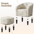 thumbnail image 6 of Alden Design Contemporary Upholstered Club Accent Chair with Ottoman for Bedroom Living Room, Letter Print, 6 of 10