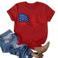 thumbnail image 3 of 4Th of July Shirts Women USA American Flag Cotton Tops Crewneck Patriotic Basic Tees Short Sleeve T-Shirt, 3 of 3
