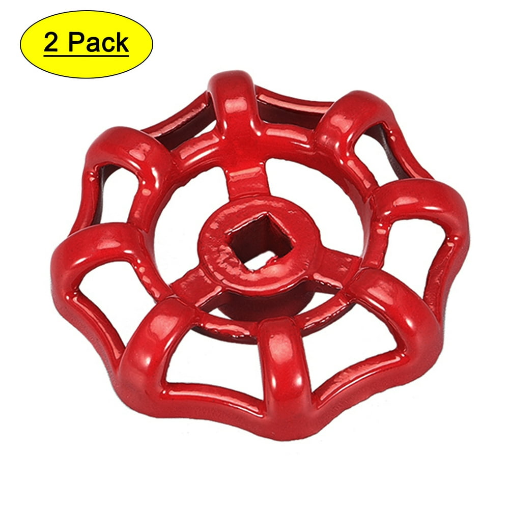 Uxcell Square Broach 6x6mm Wheel 51mm Metal Faucet Round Wheel Handle