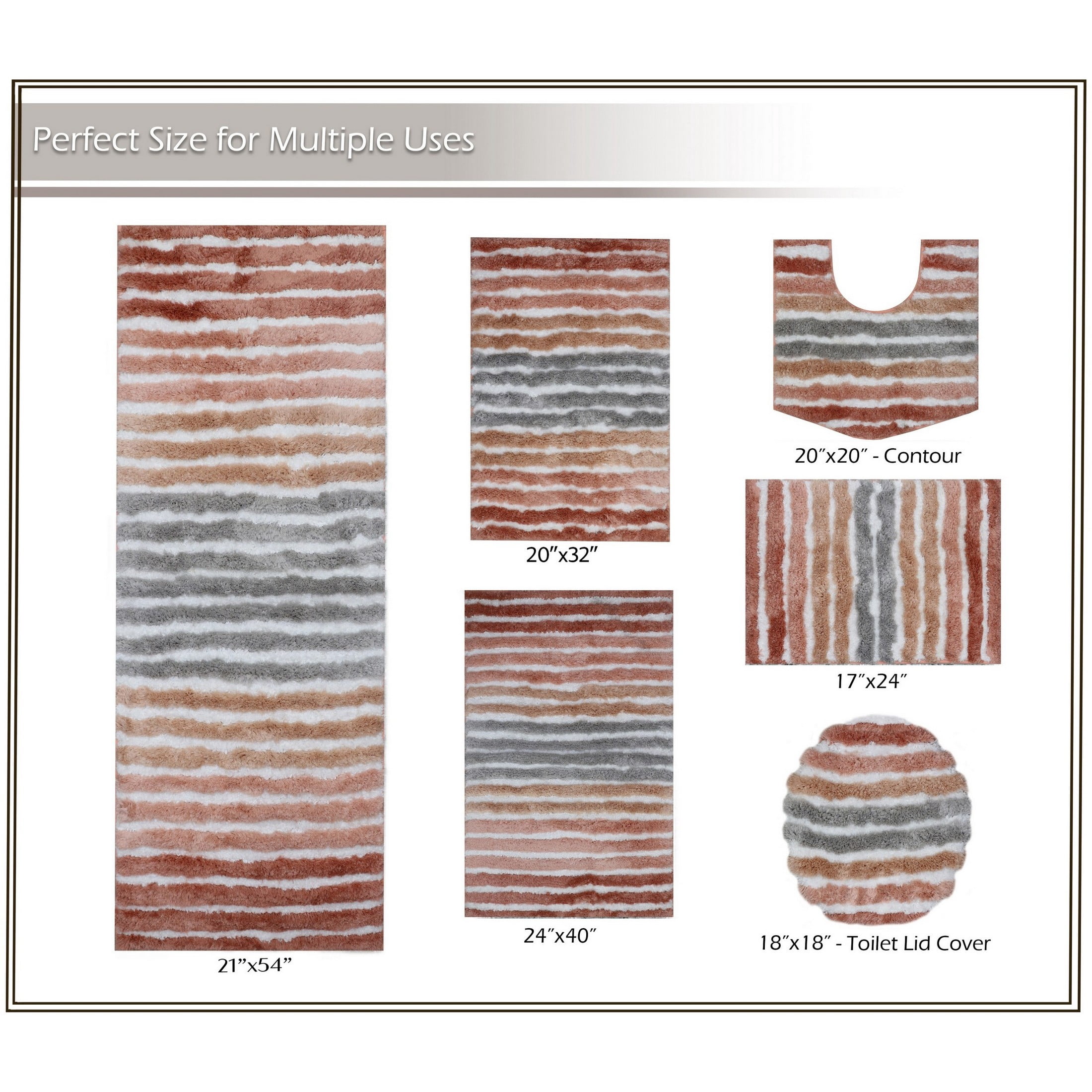 Bathroom Rugs, Extra Soft Absorbent Bath Rugs, Non-Slip, Quick Drying, Machine Washable, Plush Comfort for Bathroom Floor, Tub, Shower and Home Decor Accessories, 24x40, Coral