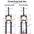 thumbnail image 4 of Forks High-Performance Bike Suspension Forks - Aluminum Alloy Quick Release/Barrel Axle 20/24 Inch Shoulder/Wire MTB Front Fork Control Fat Bike Fork, 4 of 6