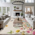 thumbnail image 3 of Colorful Floral Area Rugs 5'x8', Washable Small Throw Rugs for Classroom Bedroom, Farmhouse Country Dragonfly Butterfly Flower Indoor Outdoor Rug Non-Slip Low Pile Carpet Runner Reversible Floor Mats, 3 of 8