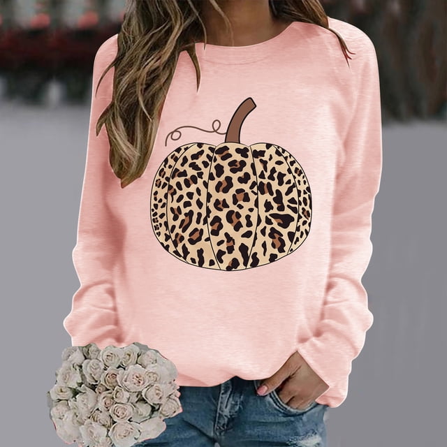Sweat à Capuche Mode pour Femmes 2023 Manches Longues Col Rond Imprimé Chandail en Molleton Blouse 50 % de Réduction Costumes Halloween/noël