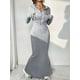 thumbnail image 4 of Conjuntos de 2 piezas, abrigo y vestido para mujer, cuello redondo, vestido largo maxi, moda, manga larga, noche, damas, fiesta callejera, vestidos otoño invierno, 4 of 5