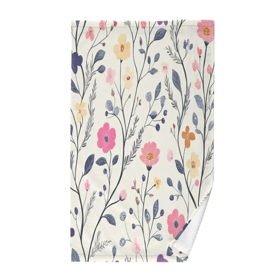 Spring Vibrant Flowers Single Pack 100% Cotton Bath Towel (16'' x 28'') Soft, Highly Absorbent, Ideal for Bathroom, Gym, Beach