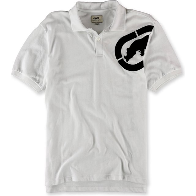 Ecko Unltd. Polo de rugby para hombre en la axila del pecho izquierdo, blanco, extragrande