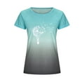 thumbnail image 3 of Outfmvch t shirts for women Fashion Gradient Print Short Sleeves T-Shirt womens tops shirts for women Mint Green, 3 of 4