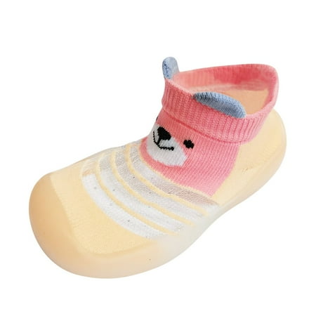 

Penkiiy Toddler Infant Baby Girls Boys Cartoon Cute Knitted Breathable Shoes Smart Step First Walkers Shoesfor15-18 Months Gray 2023 Summer Deal