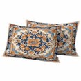 thumbnail image 2 of Blue Burnt Orange Boho Outdoor Pillow Covers 20x12 Set of 2,Waterproof Patio Throw Pillowcase Protectors,Antique Southwestern Art Lumbar Decorative Pillow Shams Cushion Covers for Seat Bed Couch Sofa, 2 of 9