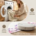 thumbnail image 5 of ODIKA 3'x5' Washable Throw Rug Purple Pink Pastel Fairy Tale Design Whimsical Floral Stripes with Stars and Bows for Entryway, Kitchen, Mudroom, Stain Resistant, Low Profile, Non-Slip, 5 of 7