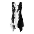 thumbnail image 4 of FUIALDOLG Black and White Dress for Women Lady Summer Sleeveless Tank Dress Loose Fit Casual Asymmetric Hem Midi Dress Casual Flowy Swing Dresses for Graduation, Cocktail,XL, 4 of 7