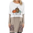 thumbnail image 1 of Camiseta de manga larga con cuello redondo para mujer a la moda, blusa holgada con estampado de otoño, Tops con bolsillos Fridja  bvmnju189, 1 of 7