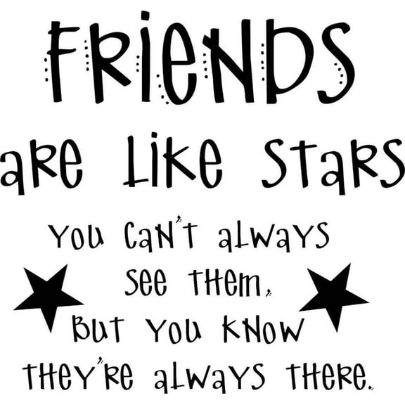 Custom Wall Decal Friends Are Like Stars Quotes 16"X16" - Living Room Picture Art - Peel & Stick Vinyl Wall Decal Sticker