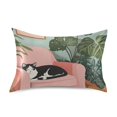 thumbnail image 7 of Yayeee Pillowcase King Size Set of 2 Satin Wrinkle Resistant Pillow Case, Pink Sleeping Cat, 7 of 7