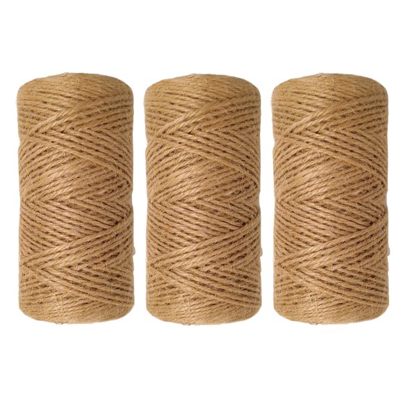 1000 Pieds (c. 333 yards) 2mm 3 Plis Fil de Jute Naturel pour uvres d'Art et Artisanat, Emballage Cadeau, Affichage Photo et Jardinage (2mm)
