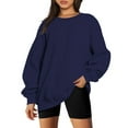thumbnail image 2 of Trendy Tops For Women 2023 Going Out Tiktok,Oversized Sweatshirts for Women Crewneck, Women's Autumn Winter Long Sleeve Pullover Tops Solid Color T-shirts Shirts,Womens Oversized Sweatshirts For Fall, 2 of 6