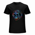 thumbnail image 1 of Skull T-shirt Skull Unisex T-shirt Unisex tees Casual Cotton Colorful Printing, 1 of 5