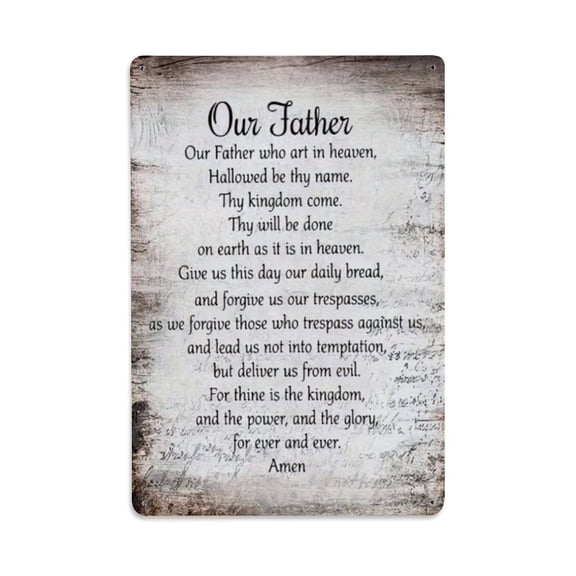 Lord's Prayer Tin Sign Vintage Metal Poster Living Room Bar Man Cave Home Wall Art Decor 8x12inch