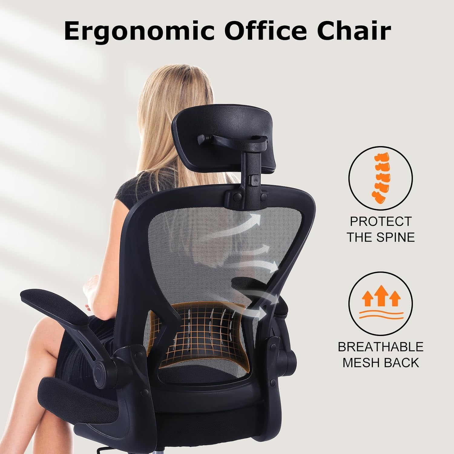 2 Pack Office Chair Ergonomic Desk Chair Comfort Adjustable Height with Wheels，Lumbar Support Mesh Swivel Computer Home Office Chair,Conference Room Chairs