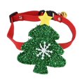 thumbnail image 1 of Collar navideño para mascotas, pajarita de nailon, adornos navideños para exteriores, regalo para mascotas, collar para exteriores, adornos navideños verdes, decoración navideña, 1 of 1