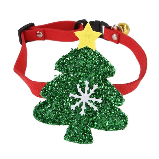 Collar navideño para mascotas, pajarita de nailon, adornos navideños para exteriores, regalo para mascotas, collar para exteriores, adornos navideños verdes, decoración navideña
