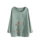 thumbnail image 1 of Camiseta de manga larga suelta con cuello redondo estampada a la moda para mujer Pompotops FGAJ3586, 1 of 1