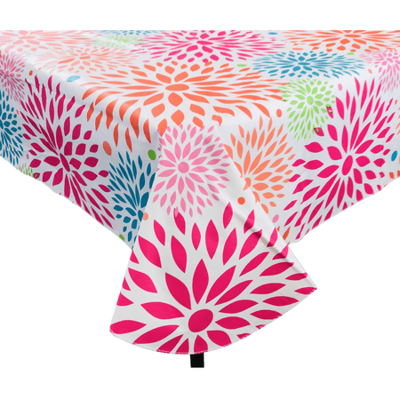 

Elrene Summer Vinyl Tablecloths: Colorful Floral Splash With Pastel Flowers 52 x 70