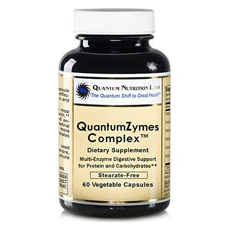 pack of 2 of quantumzymes complex, 60 vegetarian capsules - multi-enzyme formula for quantum digestive support for protein and carbohydrates