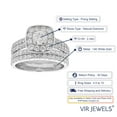 thumbnail image 4 of Vir Jewels 2 CTTW Diamond Wedding Ring Bridal Set for Women 14K White Gold Cushion Engagement, 4 of 9