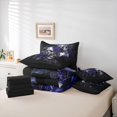 thumbnail image 6 of Homewish Moody Halloween Skull 7 Pieces Full Size Bedding Sets,Dark Purple Rose Pattern Full Size Bed in a Bag,Black Silver Violet,Black Reversible, 6 of 8