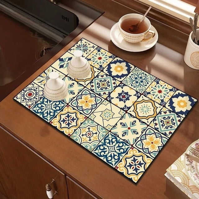 Estera for máquina de café, estera protectora for barra de cocina, estera aislante sin lavado, venta al por mayor, estera de drenaje de barro de diatomeas, mesa absorbente de agua de secado rápido