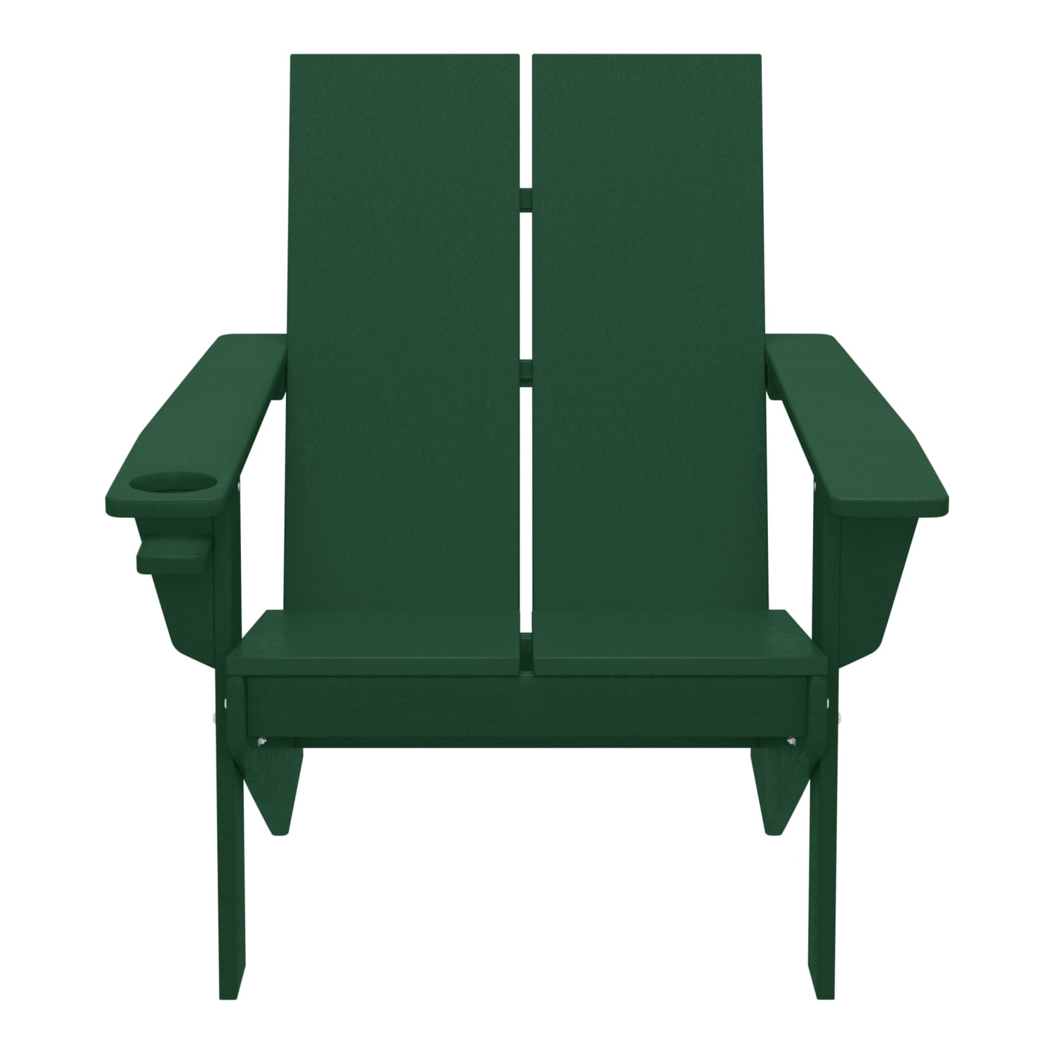 WestinTrends Riviera Outdoor HDPE Modern Adirondack Chair with Cup Holder, Dark Green