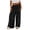 Black-pants, variant on Women Wide Leg Loose Pants, Boho Baggy Elastic Waist Drawstring Jogger Pants, Faux Linen Cotton Palazzo Beach Vacation Trousers with Pockets