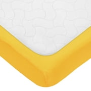 American Baby Company Crib Bedding Bundle Set, a 100% Cotton Fitted Standard Crib Sheet and a Quilt-Like Flat Crib Protective Mattress Pad Cover, Golden Yellow, for Boys and Girls
