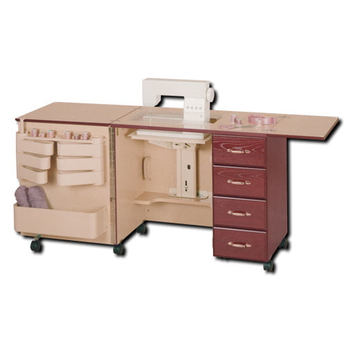 Horn Of America Model 2156 Sewing Cabinet With Drawers In Cherry