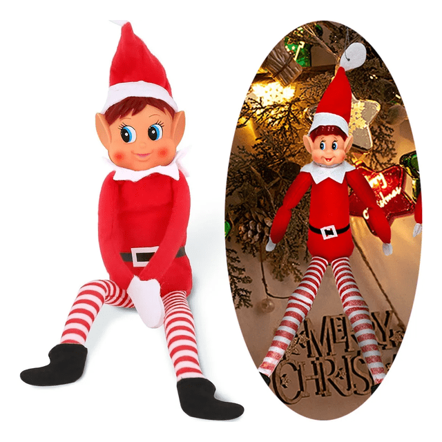 Muñecas Elfo De Navidad De Ajustables Decoracion De Navideña Xtellar rojo