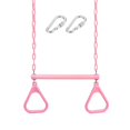 thumbnail image 1 of 18" Pink Trapeze Swing Bar Rings 48" Heavy Duty Plastic Coated Chains Swing Set Accessories Playgrou multicolor, 1 of 8