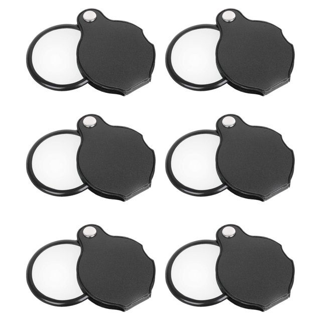6piezas Lupa de Bolsillo Plegable Plegable Lente de Lupa Lupa de Aumento 3X Estuche de Plegable Lupa