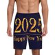 thumbnail image 1 of Balery 2025 Happy New Year 3 Pantalones cortos de pijama de punto de algodón para hombre con cinturilla y bolsillos-Medium, 1 of 6