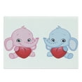 thumbnail image 1 of Animal Cartoon Cutting Board, Pink and Blue InfantHolding Hearts Smiling Twins, Decorative Tempered Glass Cutting and Serving Board, Large Size, Pale Pink Blue White, by Ambesonne, 1 of 1